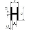 H-Profil CR Vollgummi 55 schwarz 9419 L=50m